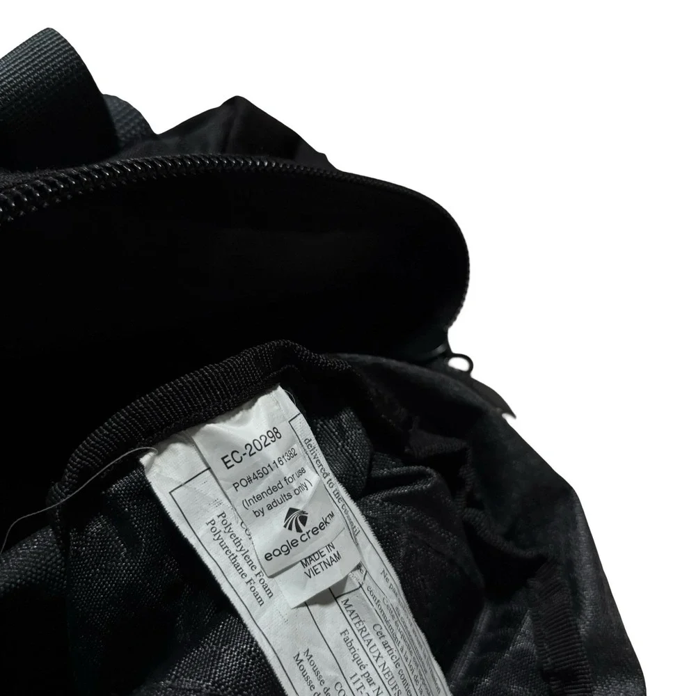 EAGLE CREEK ES Cargo Duffel Gear Bag Ripstop Nylon Black Gray Medium 24x12x11